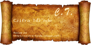 Czifra Tünde névjegykártya